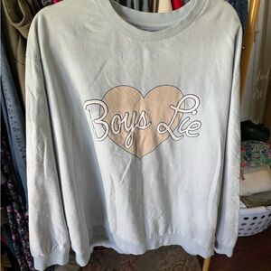 Boys Lie Light Blue Crewneck with Heart Graphic